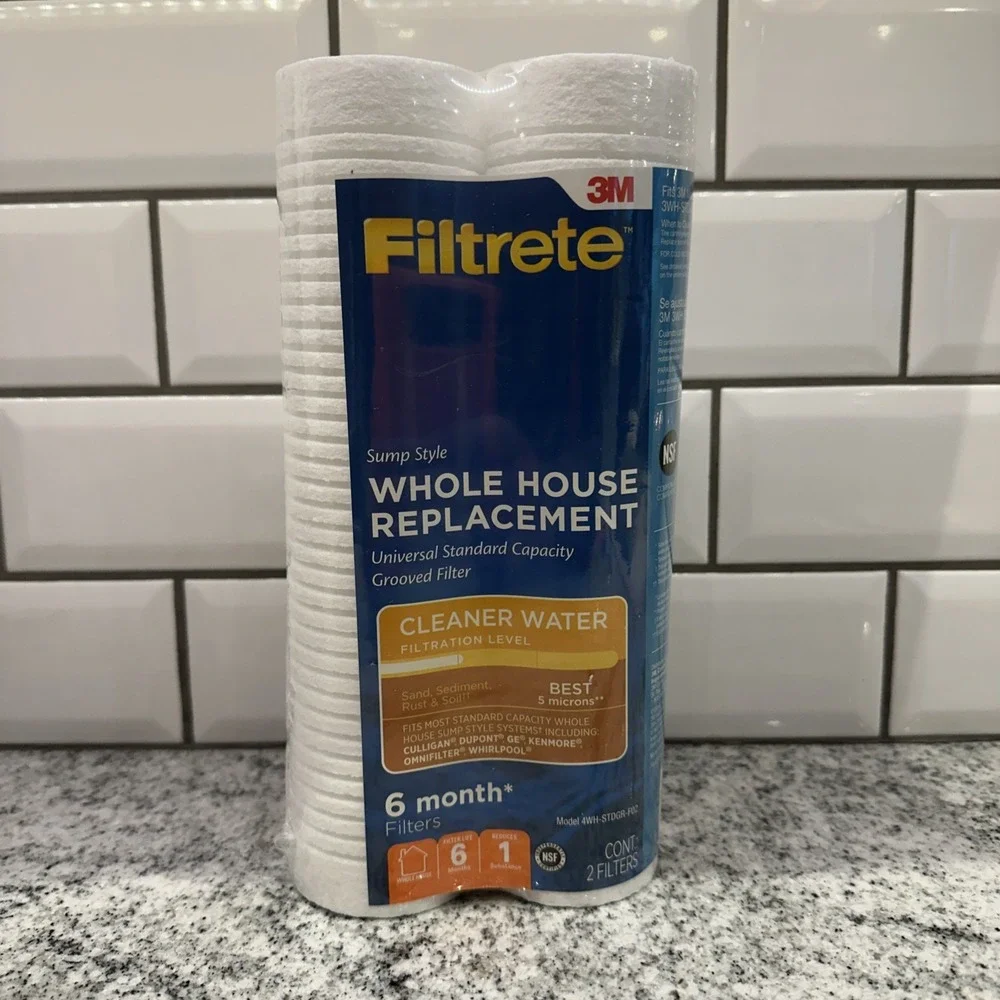 (2) Filtrete 3M Whole House Replacement 4WH-STDGR-F02 Fits Sump Style Systems